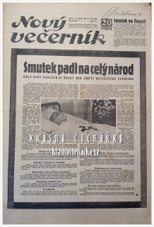 NOVÝ VEČERNÍK 1937/211 (Úmrtí T. G. Masaryka)