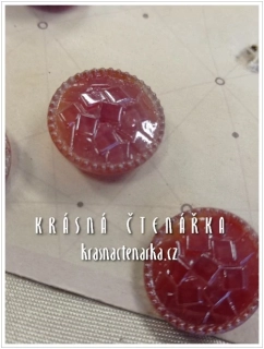 KNOFLÍK Elegant skleněný VÍNOVÝ, 4 ks