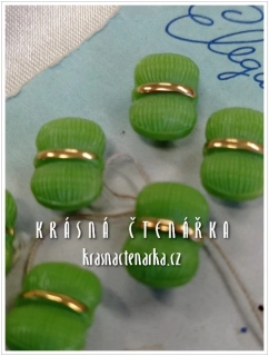 KNOFLÍK Elegant skleněný ZELENÝ, 6 ks