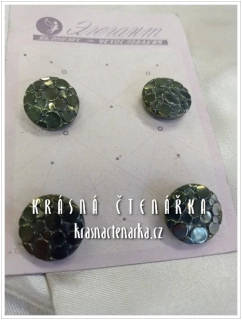 KNOFLÍK Elegant skleněný ZELENÝ, 4 ks