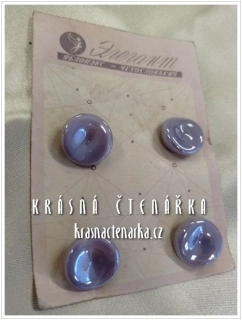 KNOFLÍK Elegant skleněný FIALOVÝ, 4 ks