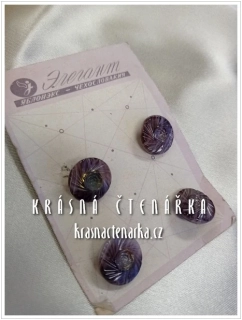 KNOFLÍK Elegant skleněný HNĚDÝ, 4 ks