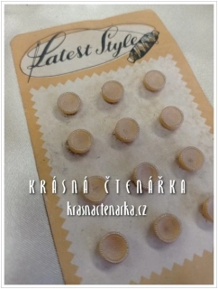 KNOFLÍK Latest style skleněný BÉŽOVÝ, 12 ks