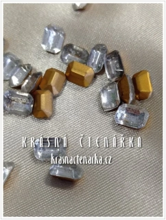 Bižuterní tvarový kámen OCTAGONS, Crystal, vel. 8/6, 30 ks