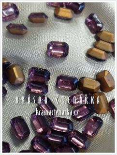 Bižuterní tvarový kámen OCTAGONS, Amethyst, vel. 8/6, 55 ks