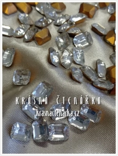 Bižuterní tvarový kámen OCTAGONS, Crystal, vel. 10/8, 150 ks