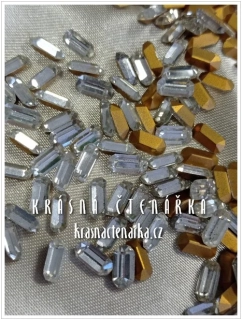 Bižuterní tvarový kámen OCTAGONS, Crystal, vel. 8/4, 230 ks