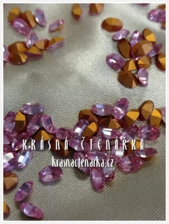 Bižuterní tvarový kámen OVALS, Rose, vel. 6/4, 130 ks