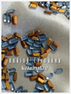 Bižuterní tvarový kámen OCTAGONS, Lt. Sapphire, vel. 5/3, 200 ks