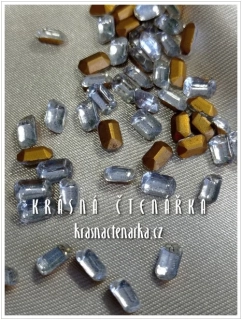 Bižuterní tvarový kámen OCTAGONS, Crystal, vel. 6/4, 60 ks