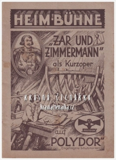"ZAR UND ZIMMERMANN" als Kurzoper auf Polydor (Albert Lortzing), libreto k opeře