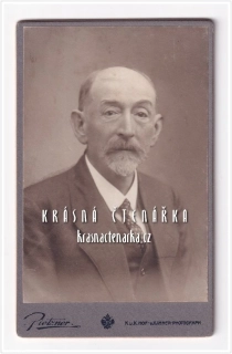 Fotografická vizitka: DŽENTLMEN s vousem (Atelier Carl Pietzner, Teplice)