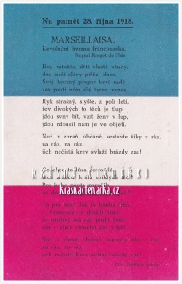 MARSEILLAISA, Na paměť 28. října 1918