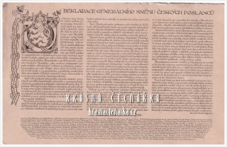 DEKLARACE GENERÁLNÍHO SNĚMU českých poslanců