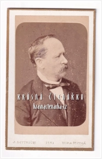 Fotografická vizitka: DŽENTLMEN (Atelier J. Dittrich, Kutná Hora)