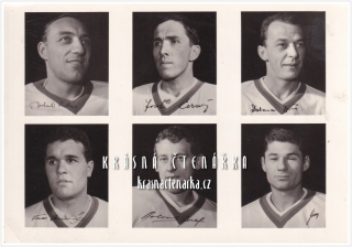 Hokejisté DOLANA, GREGOR, ČERNÝ, GOLONKA, BUBNÍK, DZURILLA