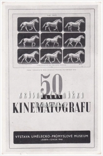 50 LET KINEMATOGRAFU, Výstava Umělecko-průmyslové muzeum 1946 + poštovní známky