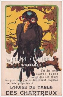 REKLAMNÍ pohlednice: HUILE DE TABLE DES CHARTREUX