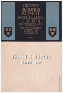 REKLAMNÍ pohlednice: GROSSE BERLINER KUNST AUSSTELLUNG 1909