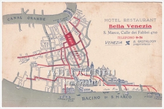 REKLAMNÍ pohlednice: Hotel restaurant BELLA VENEZIA, Venezia