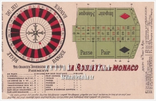 REKLAMNÍ pohlednice: LA ROULETTE DE MONACO