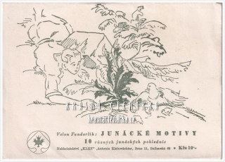 JUNÁCKÉ MOTIVY, 10 různých junáckých pohlednic (il. Velen Fanderlík)