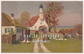 KRAJINA a vesnice s kostelem  (il. Paul Hey)
