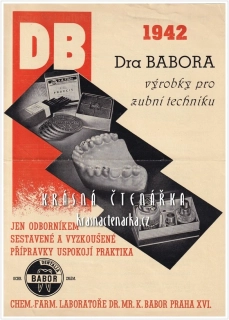 Dra BABORA výrobky pro zubní techniku pro rok 1942
