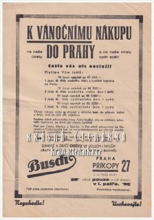Obchod s oděvy BUSCH, Praha - Příkopy, K VÁNOČNÍMU NÁKUPU DO PRAHY  cesta vás nic nestojí