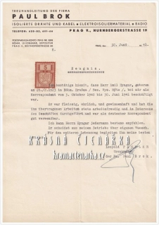 Korespondence: PAUL BROK, Isolierte Drähte und Kabel, Elektroisoliermaterial, Radio