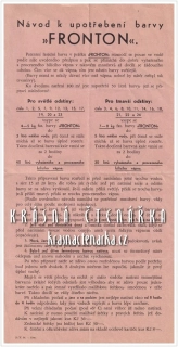 Návod k upotřebení barvy FRONTON