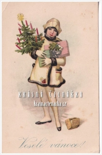 DÍVENKA s vánočním stromkem (il. Milada Kazdová)