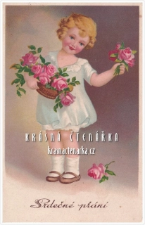 DÍVENKA s růžemi