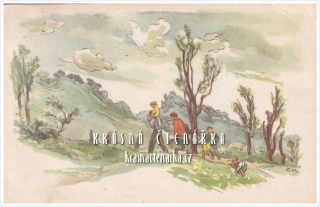 DĚTI na pohlednici (il. Josef Vodrážka)