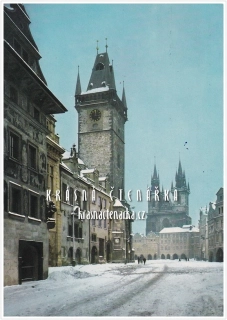PRAHA, Staroměstská radnice a okolí v zimě