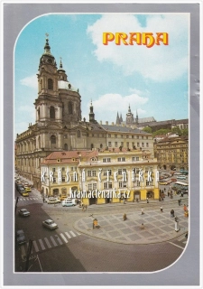 PRAHA, Pohled na kostel sv. Mikuláše a Malostranské náměstí