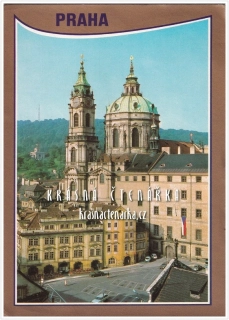 PRAHA, Pohled na kostel sv. Mikuláše a Malostranské náměstí