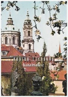 PRAHA, Pohled na kostel sv. Mikuláše z Vrtbovské zahrady