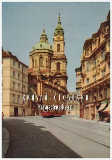 PRAHA, Karmelitská ulice i s tramvají