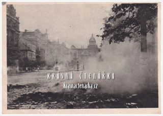 PRAHA, Osvobození Prahy 1945, Pálení Hitlerů na Václavském náměstí