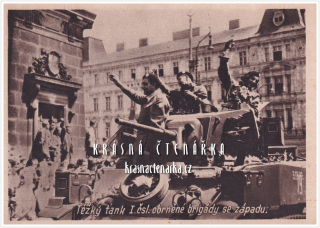 PRAHA, Osvobození Prahy 1945, Tank I. čsl. obrněné brigády ze západu
