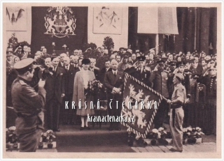 PRAHA, Osvobození Prahy 1945, Prezident Beneš před Staroměstkou radnicí