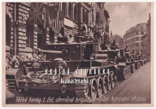 PRAHA, Osvobození Prahy 1945, Tanky I. čsl. obrněné brigády na Národní třídě