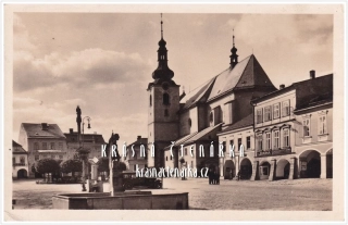 SVITAVY, Náměstí a pohled na kostel Navštívení Panny Marie