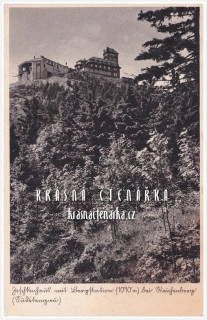 Hora JEŠTĚD a horský hotel (vydáno 1944) (fot. Walter Heinrich)