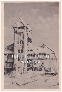Hora JEŠTĚD a horský hotel v zimě