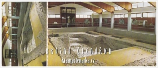 MIKULČICE, Základy architektury po krycí stavbou, pohlednice se vstupenkou