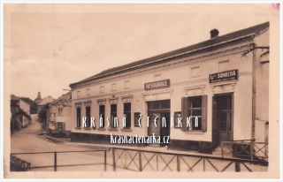 ADAMOV, Restaurace a obchod L. Šumbera, řezník a uzenář