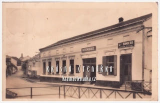 ADAMOV, Restaurace a obchod L. Šumbera, řezník a uzenář