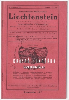 Internationale Markenbörse LIECHTENSTEIN, Fachzeitschrift für Briefmarkenkunde und Sammelwesen 1921/7